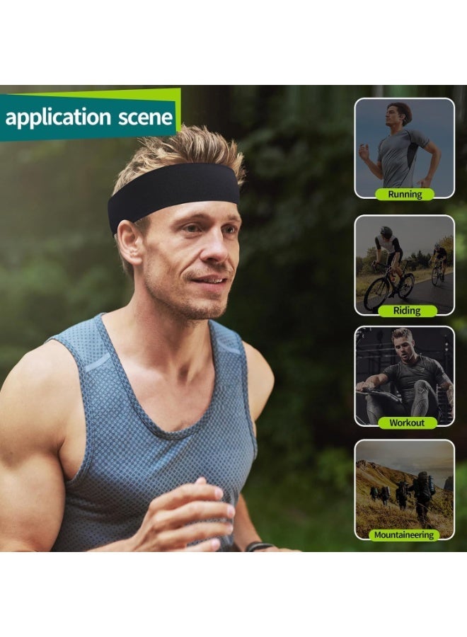 ChicAbode 8 قطعة من أحزمة رأس الرياضية للرجال، حمالة رأس لتمارين التمارين تُشفِّف الرطوبة، أقراص شعر مطاطية ناعمة غير انزلاقية، تناسب الجري والدراجات والكرة السلة واليوغا والتمارين اليومية - Image 3